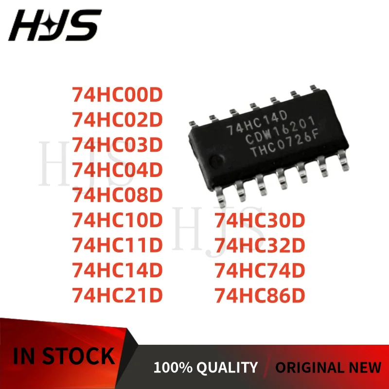 10PCS 74HC74D 74HC08D 74HC11D 74HC14D 74HC21D 74HC04D 74HC03D 74HC10D 74HC00D 74HC30D 74HC32D 74HC02D 74HC86D SOP-14 100% NEW