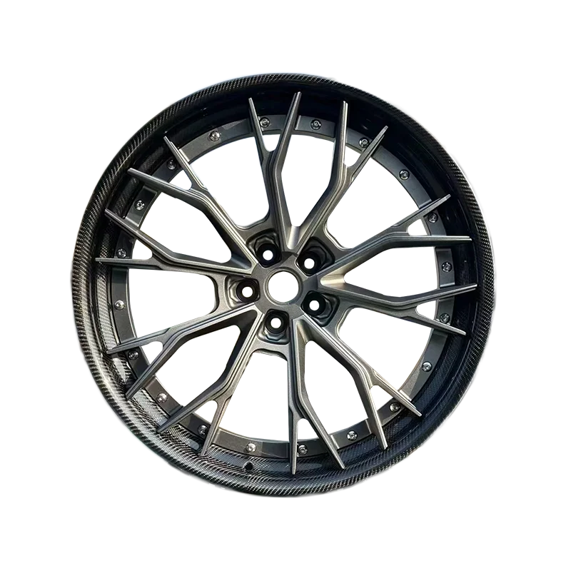 Factory Hotsale Fiber Barrel Black Face Luxury Aluminum Alloy Forged Wheels 16 17 18 19 20 21 22 23 24 Inch 5x112 5x114.3 5x120