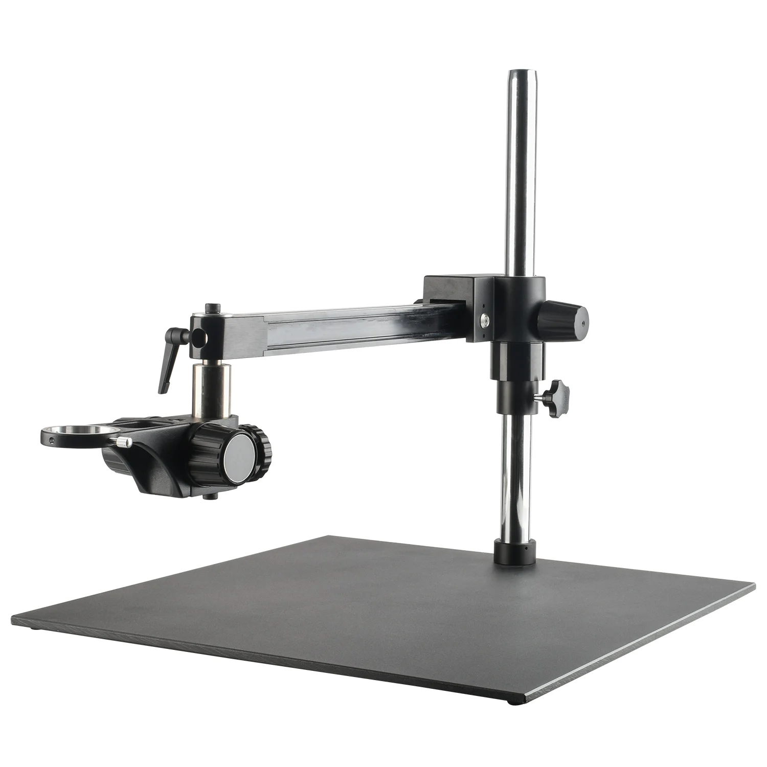 Soporte para microscopio de brazo cruzado de plataforma grande KOPPACE, Base de 500x500mm, columna larga de 500mm, apertura de lente de 50mm