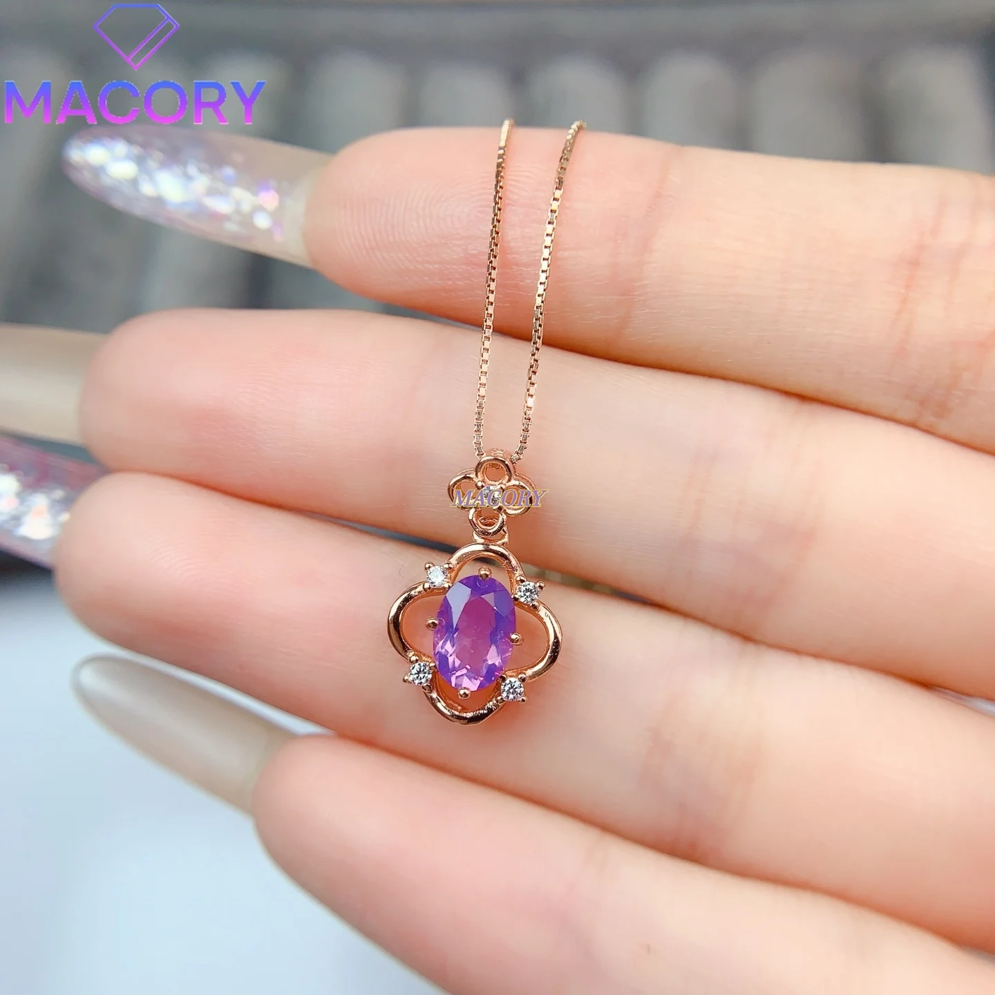 

Новое женское колье из натурального хрусталя из стерлингового серебра, простое и модное, яркие цвета, высокое качество, с сертификатом