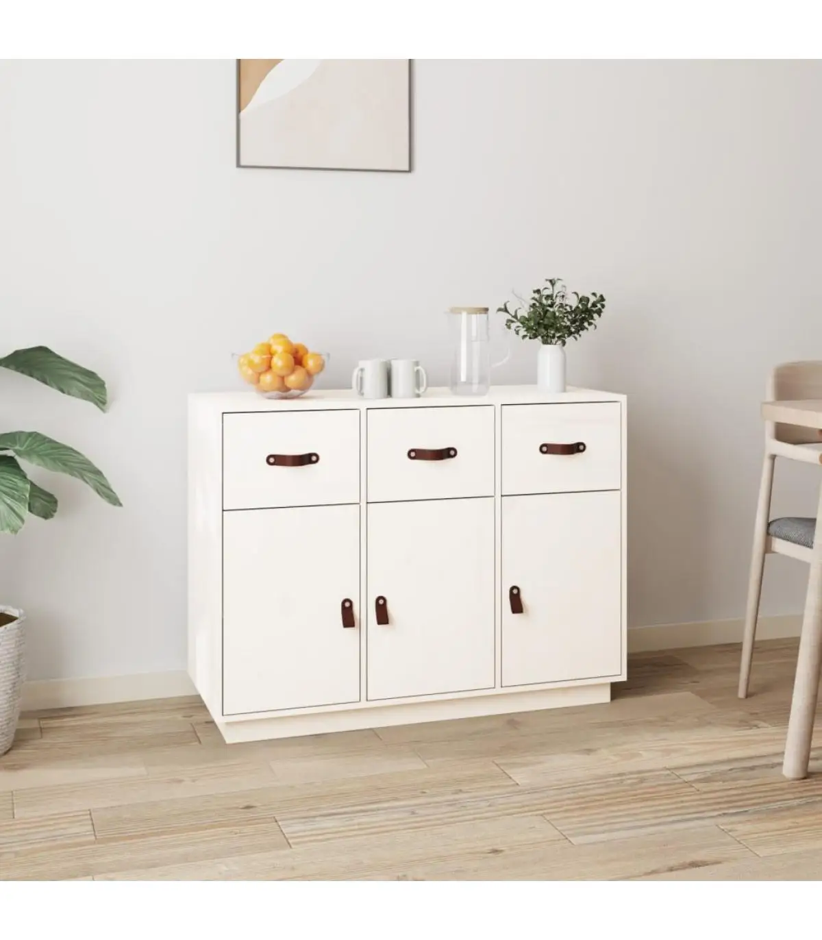 100x40x75 cm White Pine solid wood sideboards