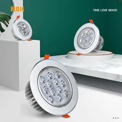 Dimmable Recessed Anti Glare Silver LED Downlights 3W 6W 10W 14W 18W 24W 5730 Chip Ceiling Spot Lights AC85~265V Background Lamp