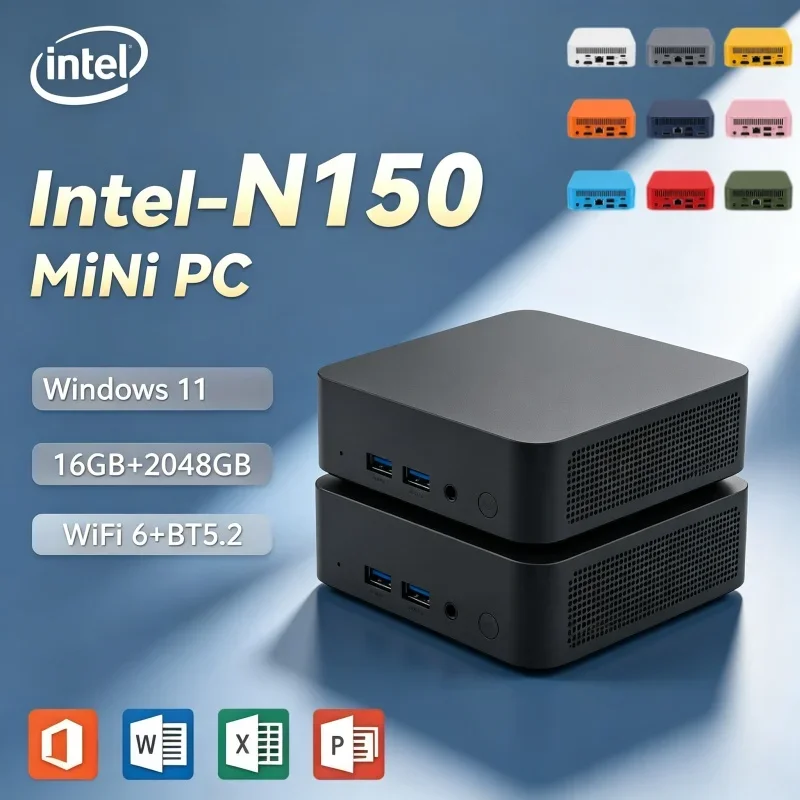 intel-n150搭載、小型で持ち運びやすいミニpc。16gb-ram、2tb-ssd、windows-11搭載。学校での学習やオフィスでの作業に最適。