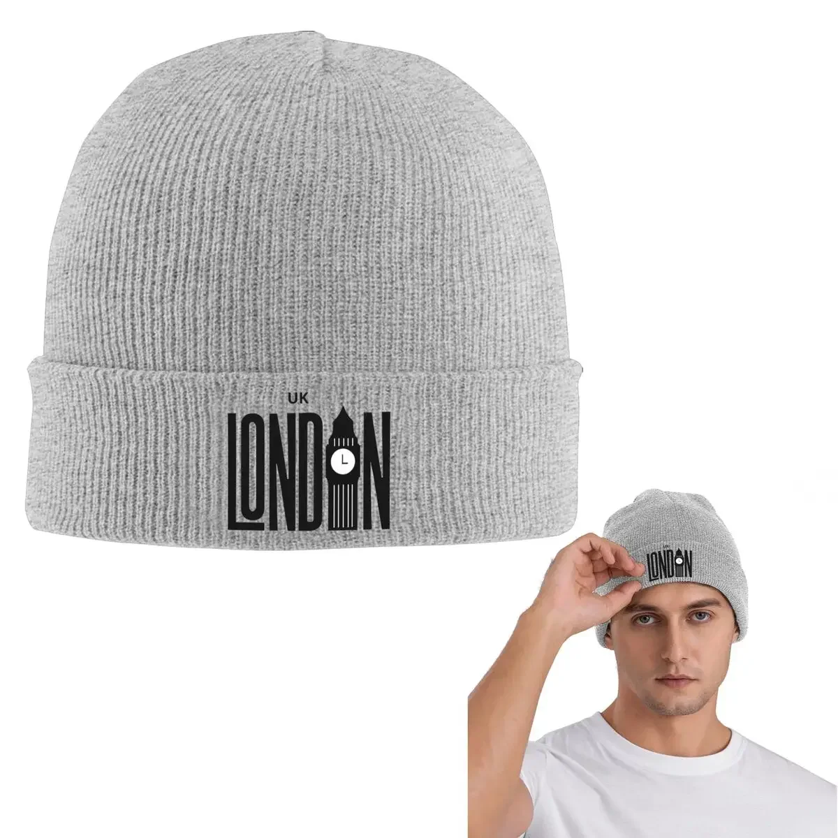London UK England Warm Knitted Cap Fashion Bonnet Hat Autumn Winter Outdoor Beanies Hats For Men Women Adult