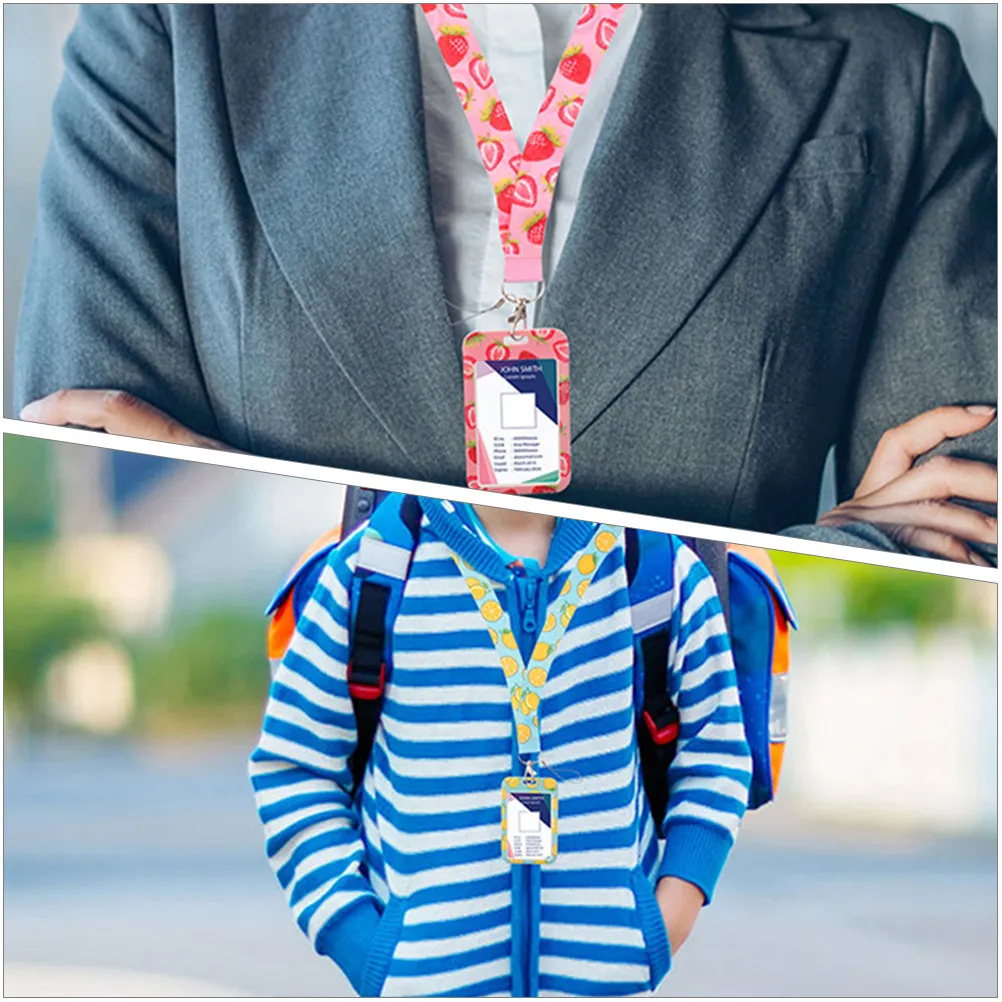 

2 комплекта держателей для удостоверений личности с изящным узором, на шнурке, для учителей, студентов, деловых людей, многофункциональные