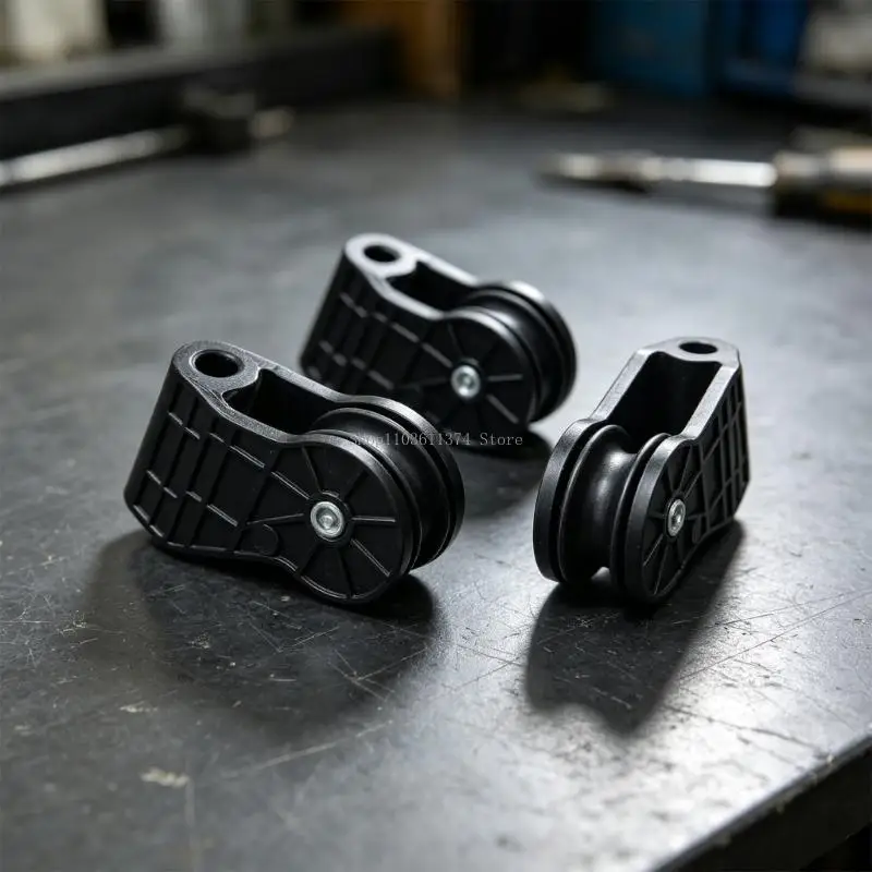  Rowing Machine Rope Pulley Part, Plastic Track Roller with Mounting Point for Fitness Equipment Repair Service