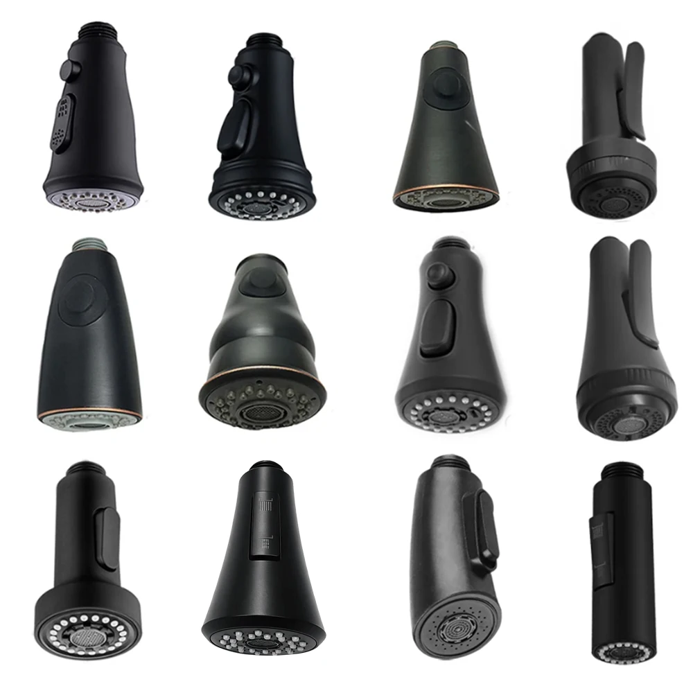 

Black Kitchen Bathroom Pull-out Faucet Water-saving Sprayer Accessories Multifunctional Shower Head Water Outlet