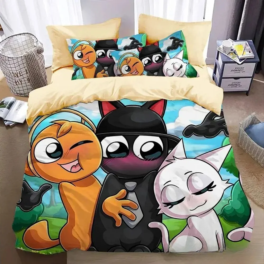2026 Duvet Cover Pillowcase Game Sprunki Bedding Set Adult Boy Girl Bedroom Decoration Children Gift Single Double Size
