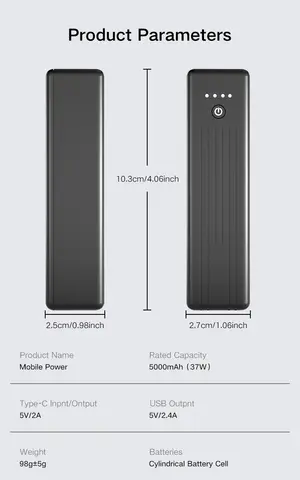 PHOMAX Universal Mini Powerbank 5000mah LED Digital Display Powerbank Bärbar Laddare Liten Powerbank för Smartphones 8 best sales mini-powerbank 5000mAh - №7