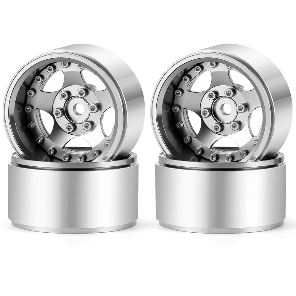 YEAHRUN 4 szt. Felgi Beadlock 1.9 cala z piastami do Axial SCX10 CC01 TRX4 TRX6 Wraith D90 1/10 RC Crawler Części Zamienne do Tuningu