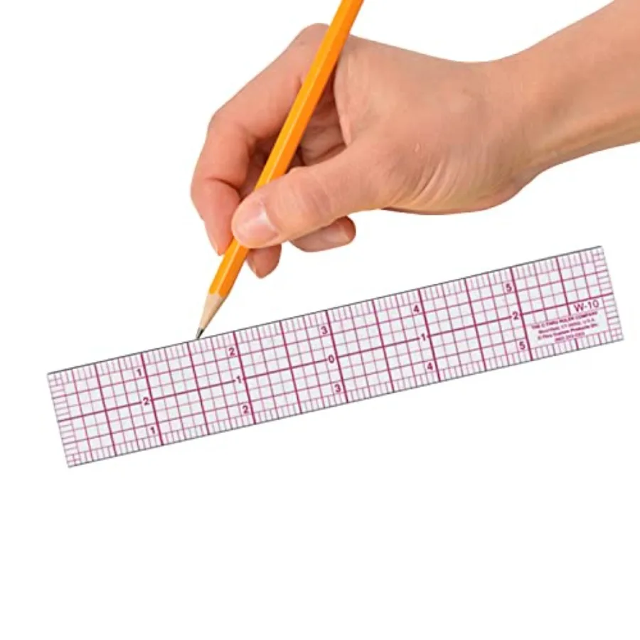 W-10 6-Inch 8ths Graph Ruler for drafting and measuring, transparent acrylic, clear color, precision-etched markings and dual-s image 4