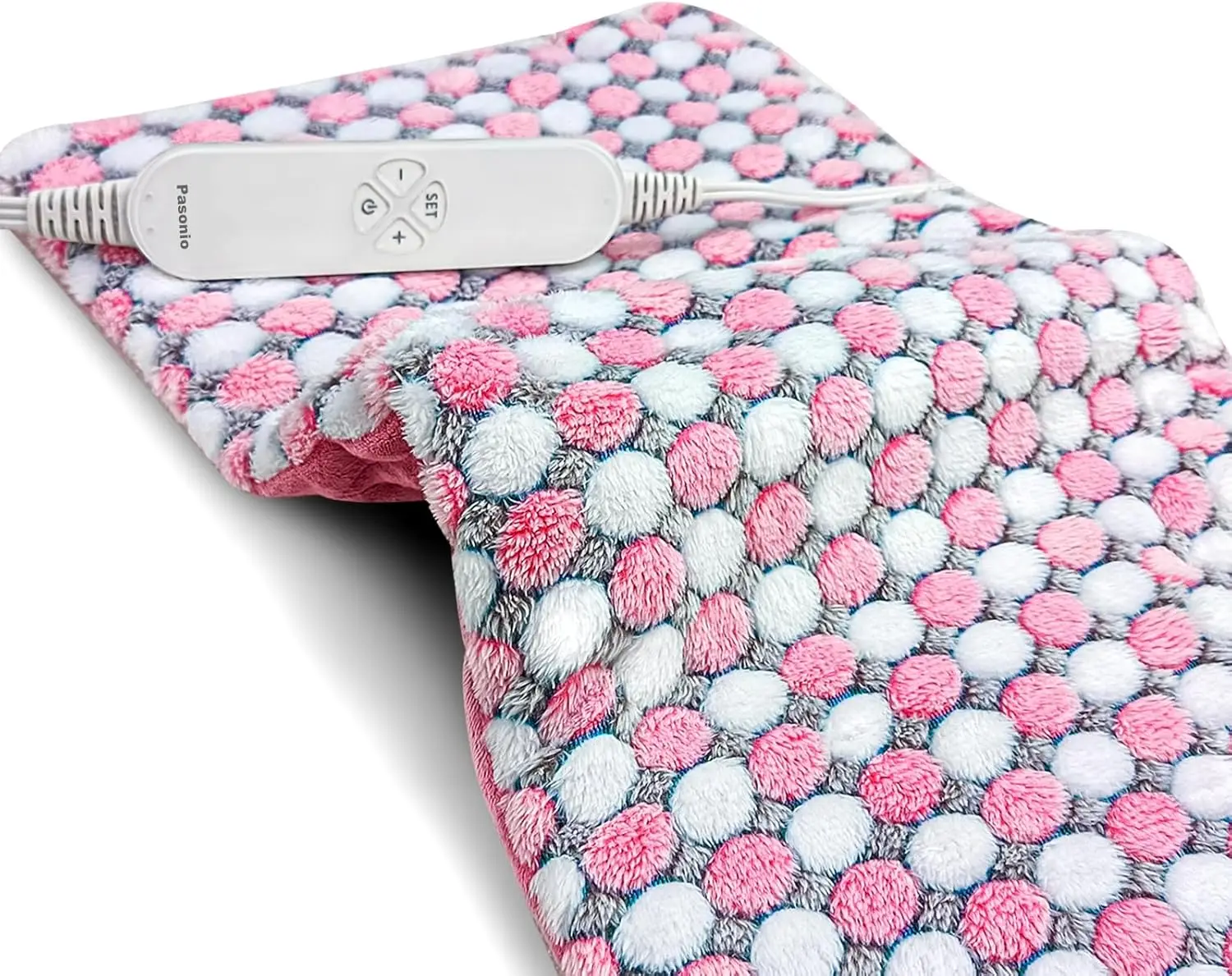 

Large Weighted Heating Pad for Back Pain Relief, Auto Shut Off, 12x24 Inch Pink