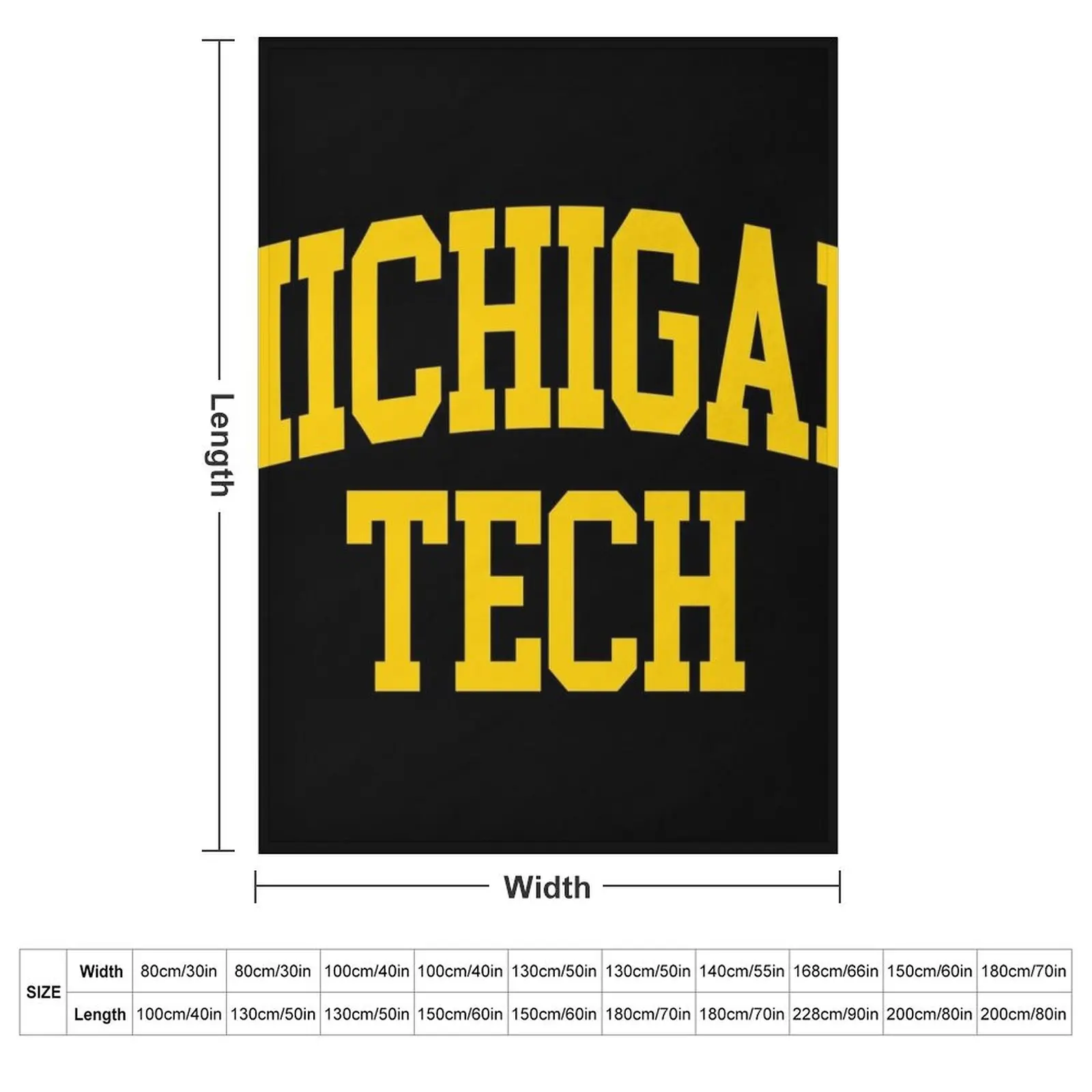 michigan tech - college font curved Throw Blanket warm for winter Moving Blankets For Bed Sofas Loose Thermal Blankets