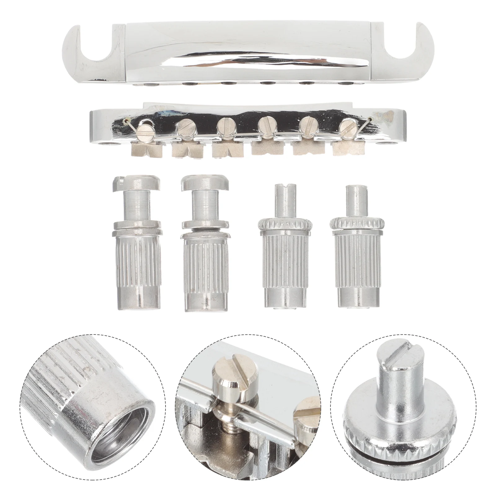 

Electric Guitar Nut Bridges and Saddles Tailpiece Metal Component Accessory Silver for