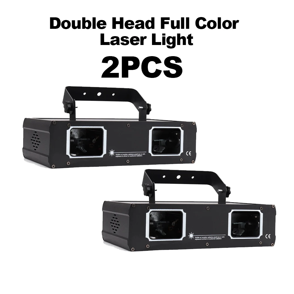 

1/2PCS 25W Dual-Head Full-Color Laser Light RGB 150R/50G/200B mW DMX512 Sound Activated for DJ Disco Bar KTV Wedding Party Stage