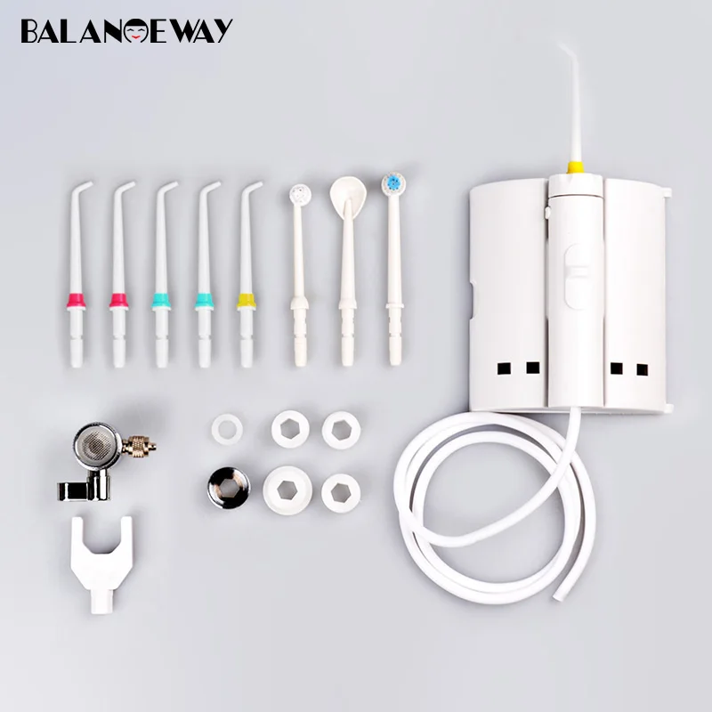 Oral Irrigator Faucet Water Flosser Jet 10 Nozzles for Family Set Oral SPA No Electric Water Flossing Pick Dental Mouth Cleaner