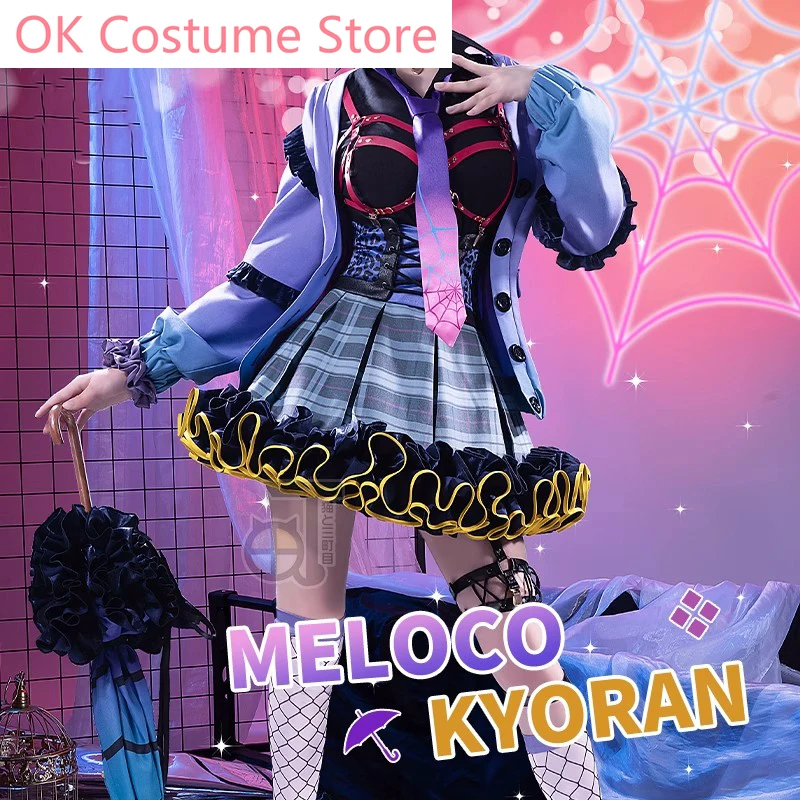 Anime! Vtuber Nijisanji XSOLEIL Meloco Kyoran Game Suit Elegant Lovely Cosplay Costume Halloween Party Outfit Women