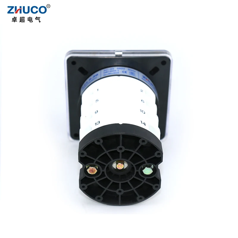 ZHUCO SZL9- 50/4 50A AC660V 1-0-2 Three Position 4 Poles 16 Terminal Screws Selector Universal Changeover Cam Main Switch