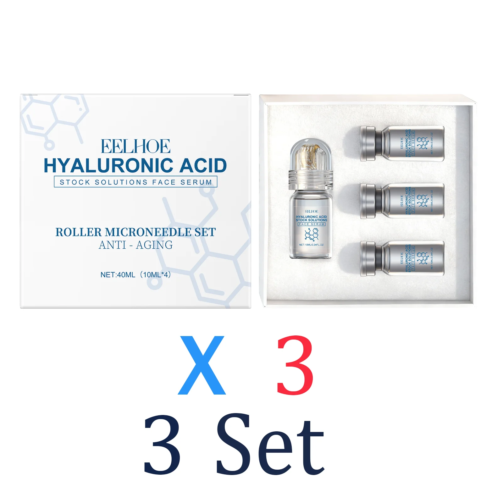 Niacinamide Microneedle serum Gezichtserum Kit 0.25mm Hydraterende Huidverzorgende Winterverzorging Gezichtsroller Dagcrème 30ml
