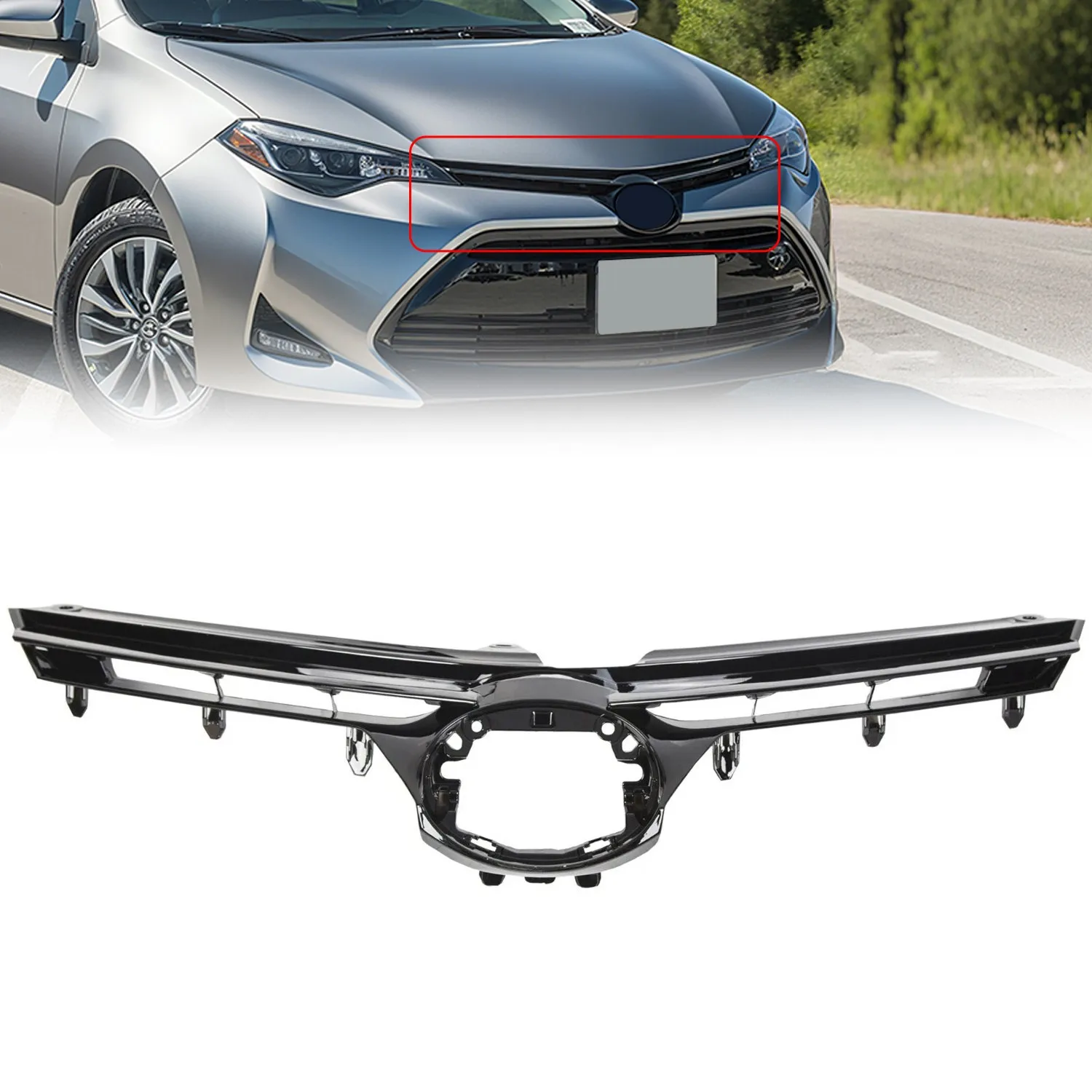 

Верхняя решетка переднего бампера для Toyota Corolla LE XLE Style 2017 2018 2019