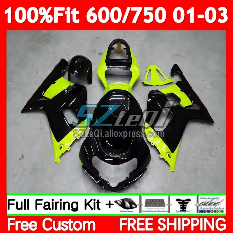 Injection For SUZUKI GSXR750 K1 GSXR 750 600 CC New green 74No.45 GSXR-750 GSXR600 01 02 03 GSX-R600 2001 2002 2003 Fairings