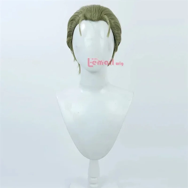 Synthetic Hair Sousou no Frieren Heiter Cosplay Wigs Green Short Slicked-back Hair Heat Resistant Wigs