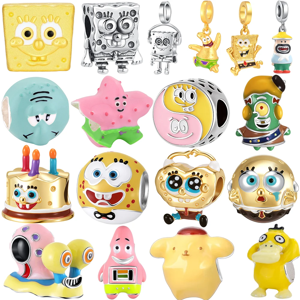 SpongeBob Square Patrick Star 925 Sterling Zilver Charm Bead Fit Originele Armband Sleutelhanger Ketting Diy Sieraden Accessoires - afbeelding 2