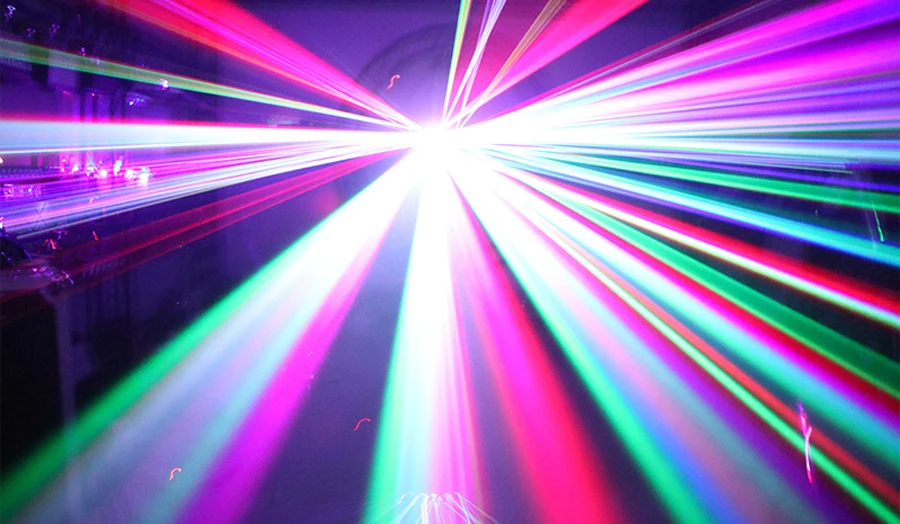 Fan-Shaped Six-Hole Laser Light RGB Full-Color Laser Scanning Projector DMX512 Stage Effect DJ Disco Dance Floor Bar Party Light