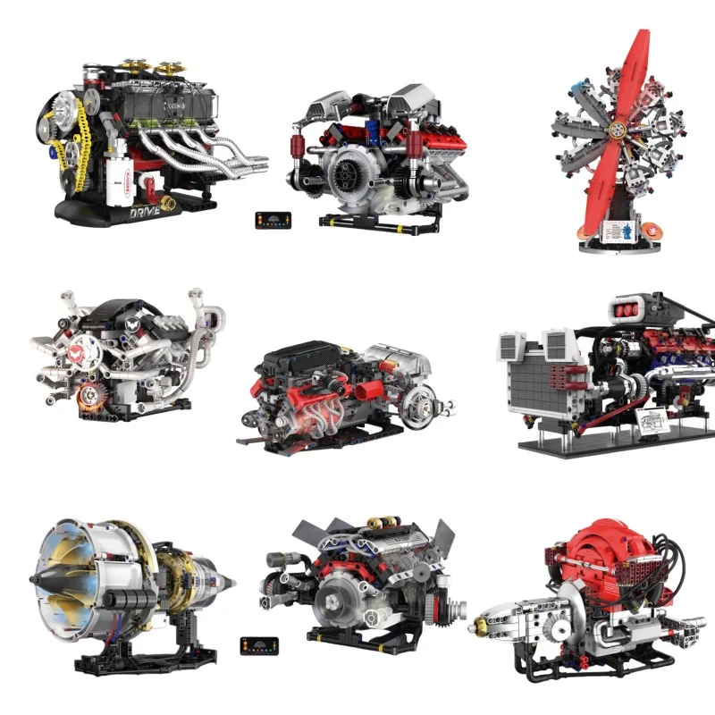 

Desktop Decoration Engine Model Building Blocks Technic Motorized DIY Assembly Office Home Christmas Gift for Men Boys Fans Kids