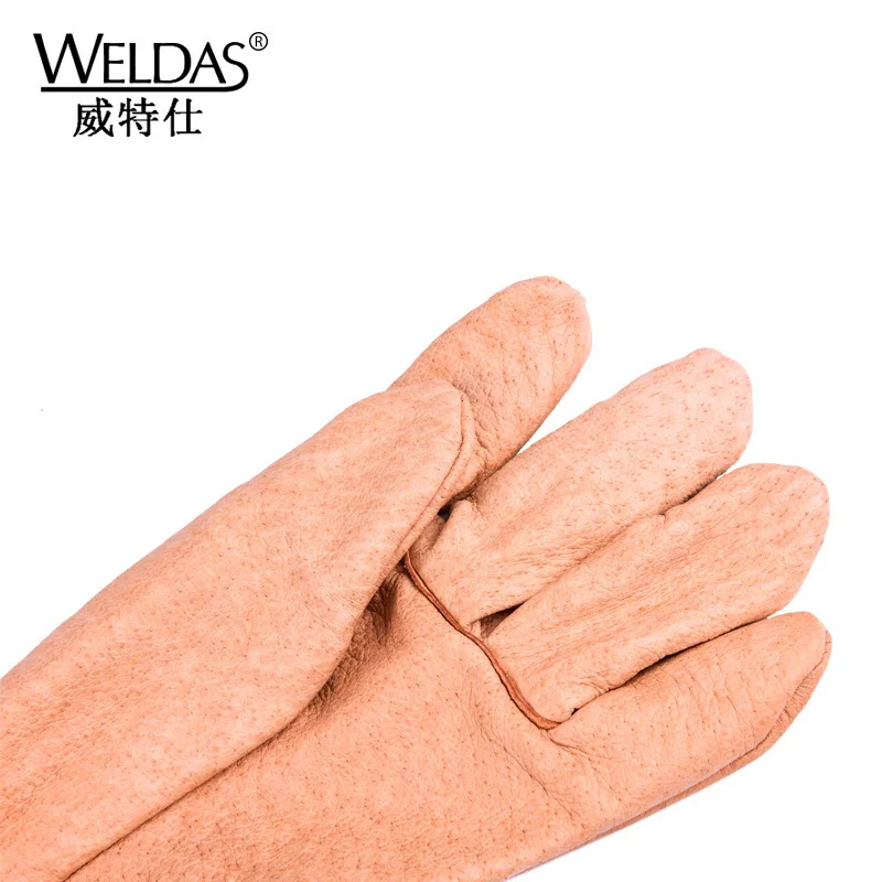 Weldas Driving Gloves Series Oil Rub Resistance Moisture-Proof Pig Green Leather Palm 10-2082