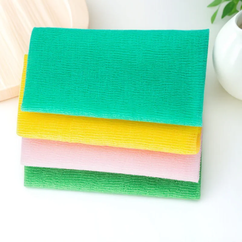 

4pcs Exfoliating Bath Towel Nylon Body Scrubber For Shower Smooth Skin Removal Dead Skin Oil Clogs Bathing Supplies