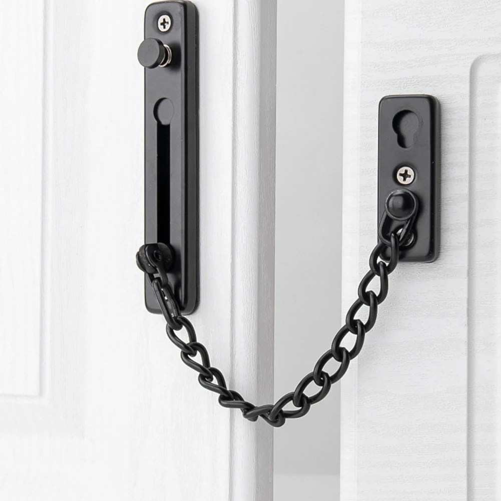 Security Door Chain Lock Stainless Steel Door Chain Lock Anti-theft Door Sliding Chain Latch Restrictor Catch Hardware