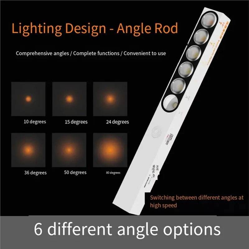 عصا زاوية قابلة للتعديل لدرجة حرارة اللون العملية، 6 تأثيرات إضاءة زاوية، عرض ديكور منزلي، ضوء حامض #5