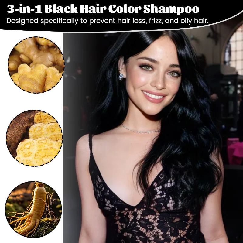 10Pcs Fast Black Hair Shampoo 5 Mins Fast Become Black Hair Dye Herb Natural Hair Care Restore Colorant Shampoo Hair Care view 4