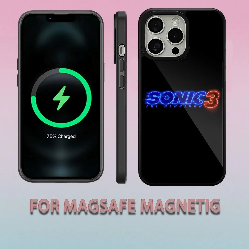 Game S-Sonic H-Hedgehog  Phone Case For iPhone 15 14 13 12 11 Pro Max Plus Magsafe Magnetic Wireless Charging Cover