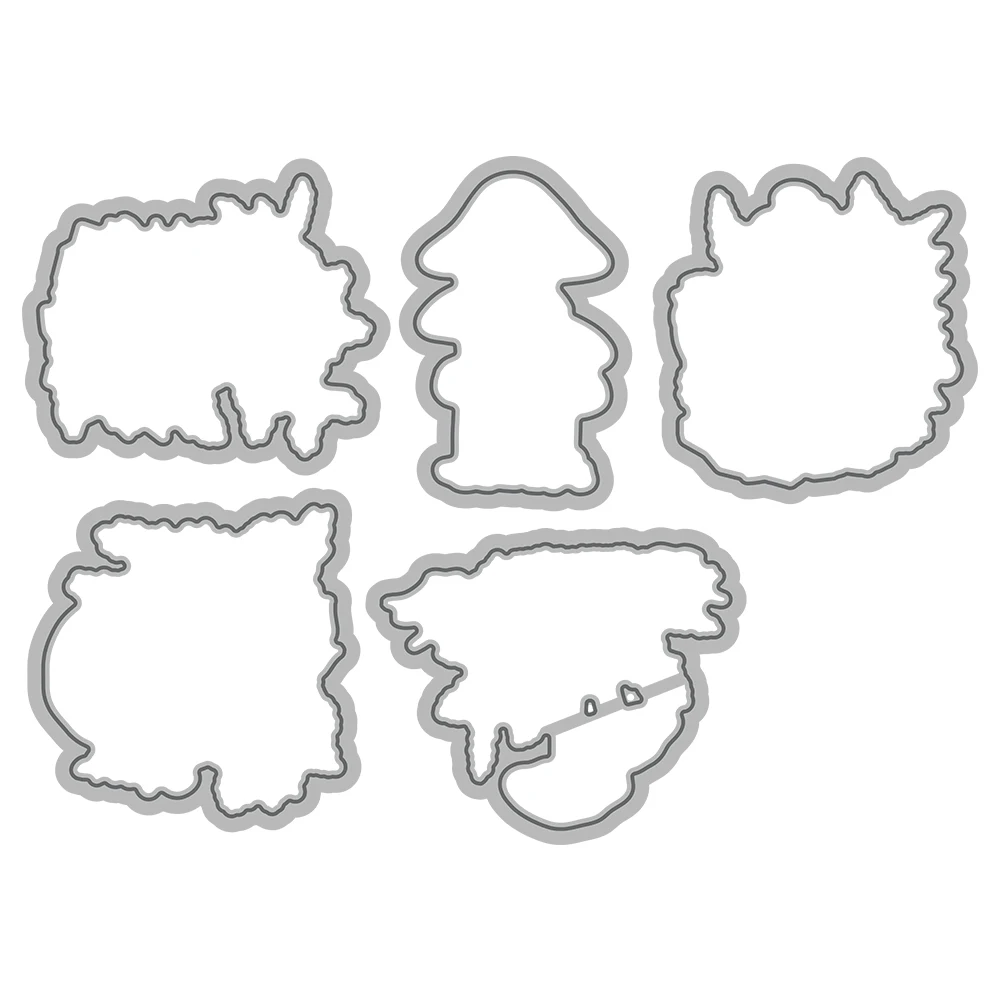 Mangocraft Autumn Nature Mushrooms Cutting Dies Clear Stamp DIY Scrapbooking Supplies Metal Dies Silicone Stamp Cards Albums