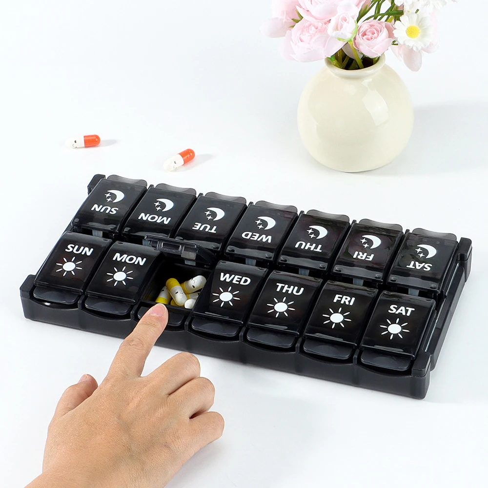 

Еженедельный органайзер для таблеток, 7-дневная коробка для таблеток, милая коробка для таблеток для путешествий, ежедневная подставка для дозатора таблеток для лекарств