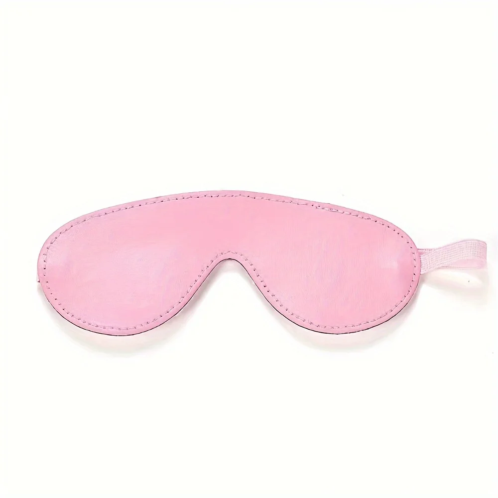 Sexy Blindfold Mask PU Leather for Women Men Solid Blindfold Sleep Eyeshade Couple Love Game