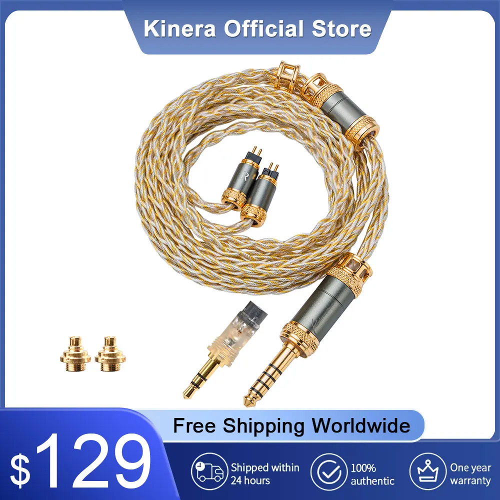 

Kinera MIA Earphone Upgrade Cable 6N Single Crystal Copper Silver-Plated 3.5mm 4.4mm Detachable Plug 0.78 2pin/MMCX Connector