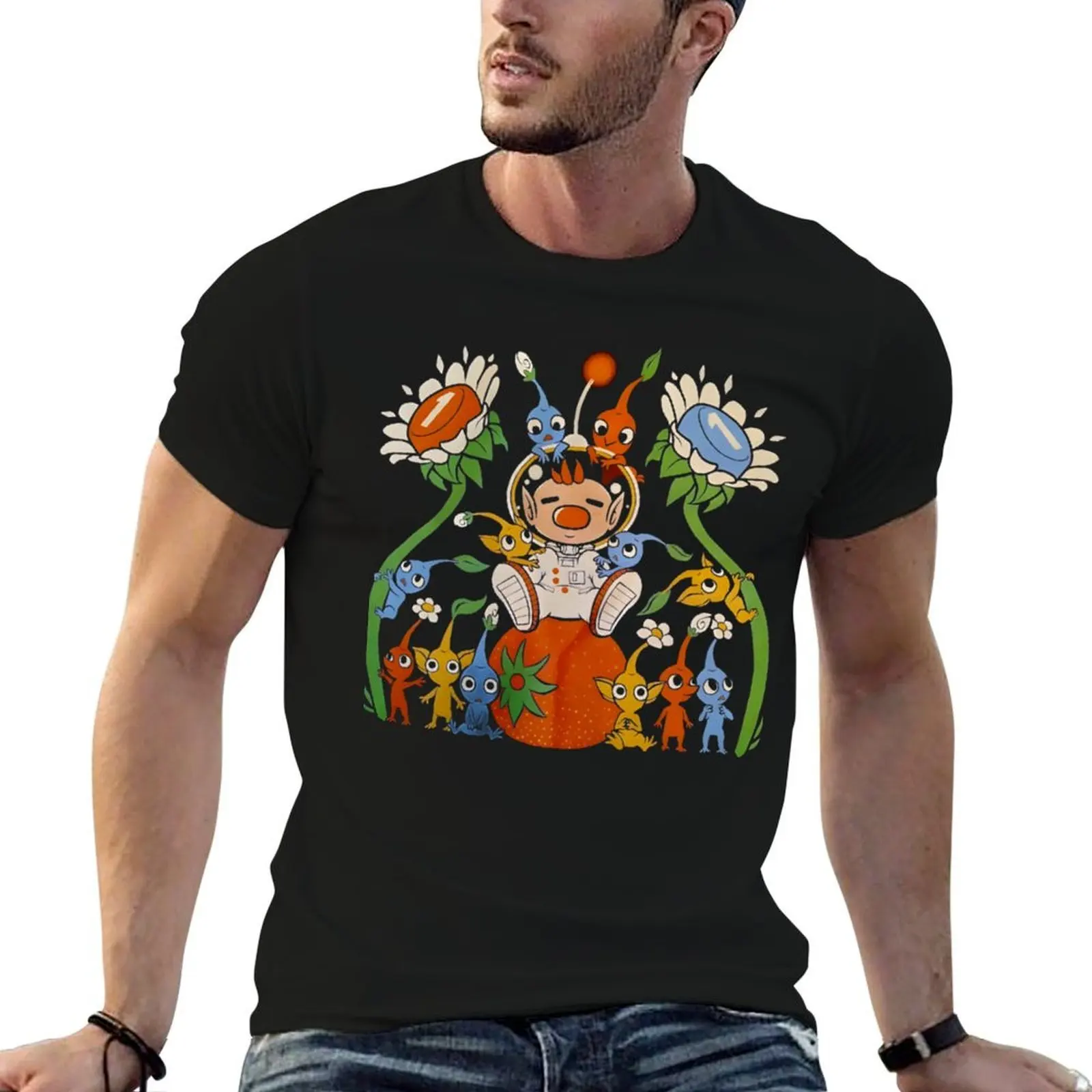 

Friendly Alien Flora Pikmin T-Shirt men t shirt cotton 100% t shirts for man pack white T-Shirt