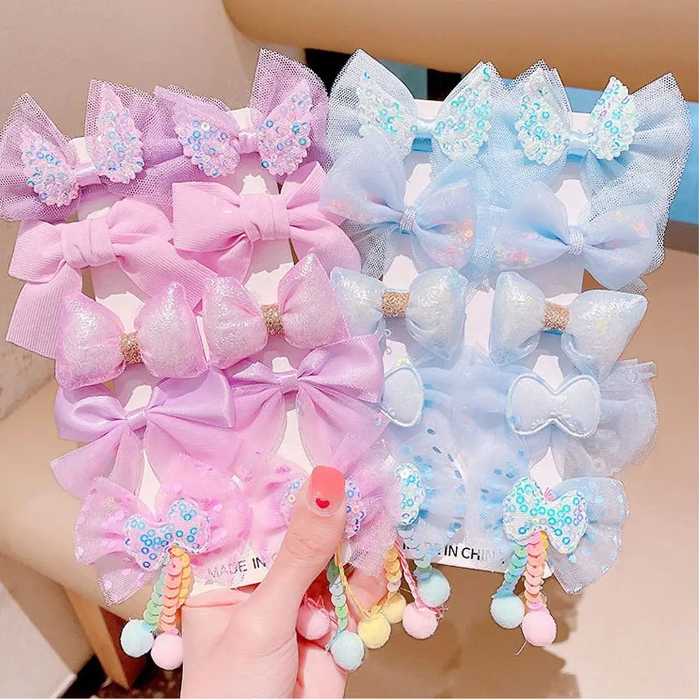 

10pcs Fashion Cute Hair Clip Princess Lace Sweet Side Barrettes Mesh Bow Hair Accessories for Girls