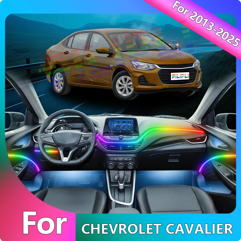 

FILIPLI For The For CHEVROLET CAVALIER For 2019 DIY 64 RGB Car Interior Light Music Sync Dynamic Atmosphere Light By App Control
