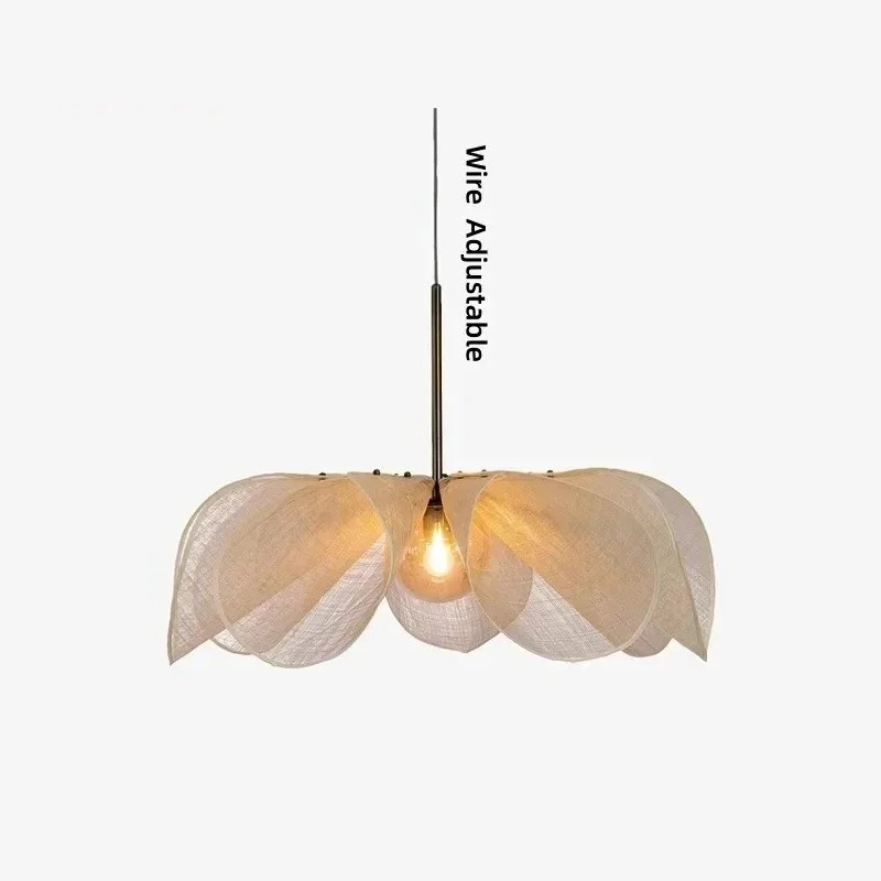 Wabi Sabi Stof Hanglampen Frans Led Licht Hotel Restaurant Doek Bloem Lamp Woonkamer Hanglamp voor Home Decor