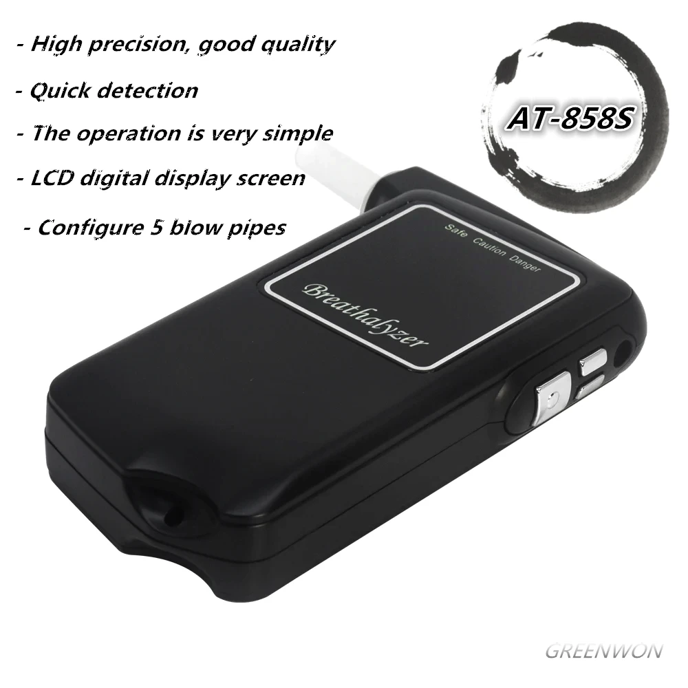 

GREENWON AT-858S Высокоточный профессиональный цифровой тестер алкоголя в выдыхаемом воздухе Алкотестер