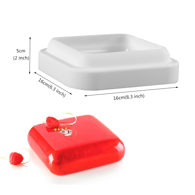 Smooth Square Shape Cake Mousse Mold Silicone Baking Forms Pastry Dessert Oven Bakeware