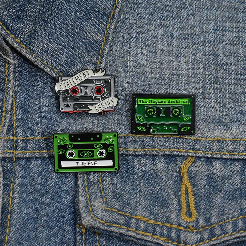 90s Retro Cassettes Enamel Pins Custom Music Tapes Brooches Lapel Badges The Magnus Archives Punk Jewelry Gift for Friends