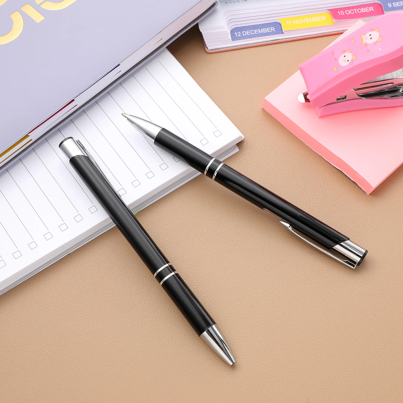 

6pcs Ballpoint Pen Retractable Smooth Writing Office School Gift Stationery Fine Ballpoint Pens Point