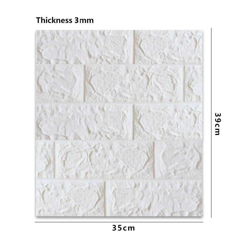 12PCS Newly Designed 3D Brick Wall Paste Dedroom Decoration  Foam Brick 3D Wall Wallpaper Self-Adhesive Panels Home Decoration