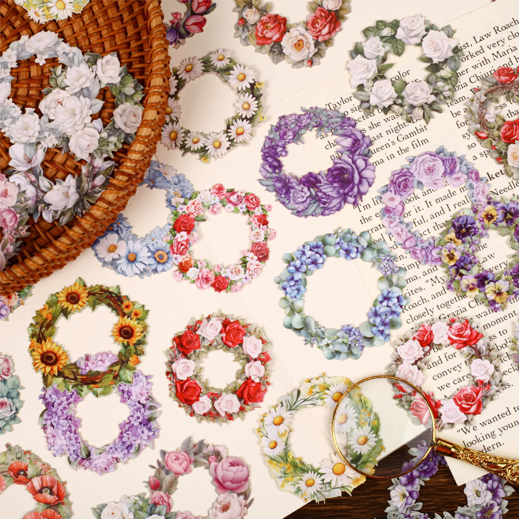 

8 шт./лот кавайные канцелярские наклейки венок дневник декоративные наклейки Скрапбукинг ремесленные наклейки