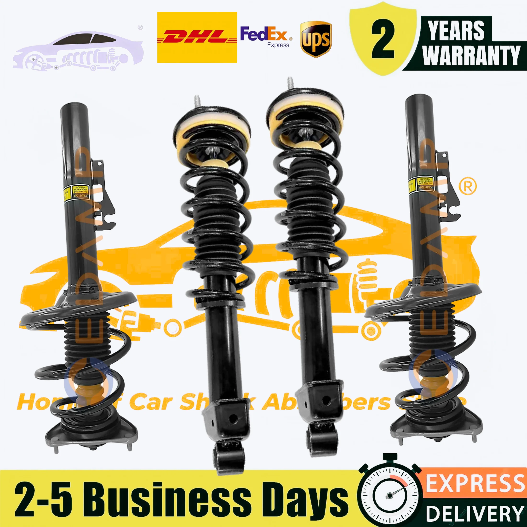 4 Pieces Front Rear Left and Right Shock Absorbers Assys without PASM Fit Porsche 911 996 1999-2005 2WD RWD 98634304102